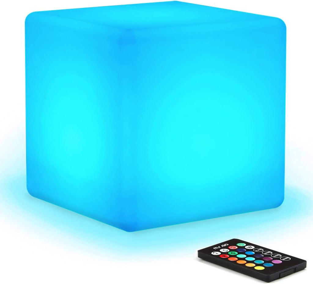 Mr.Go Rechargeable LED Color-Changing Light Cube 8-inch, Soothing Mood Lamp
