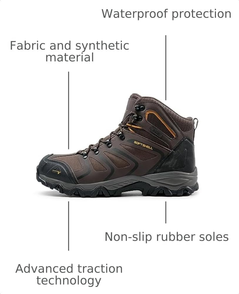 NORTIV 8 Men's Ankle High Waterproof Hiking Boots