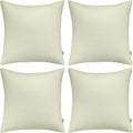 Thmyo 4-Pack 100% Cotton Comfortable Solid Decorative Throw Pillow Case Square Cushion Cover Pillowcase Sublimation Blank Pillow Covers DIY Throw Pillowcase for Sofa(18x18inch/45x45cm,Beige)