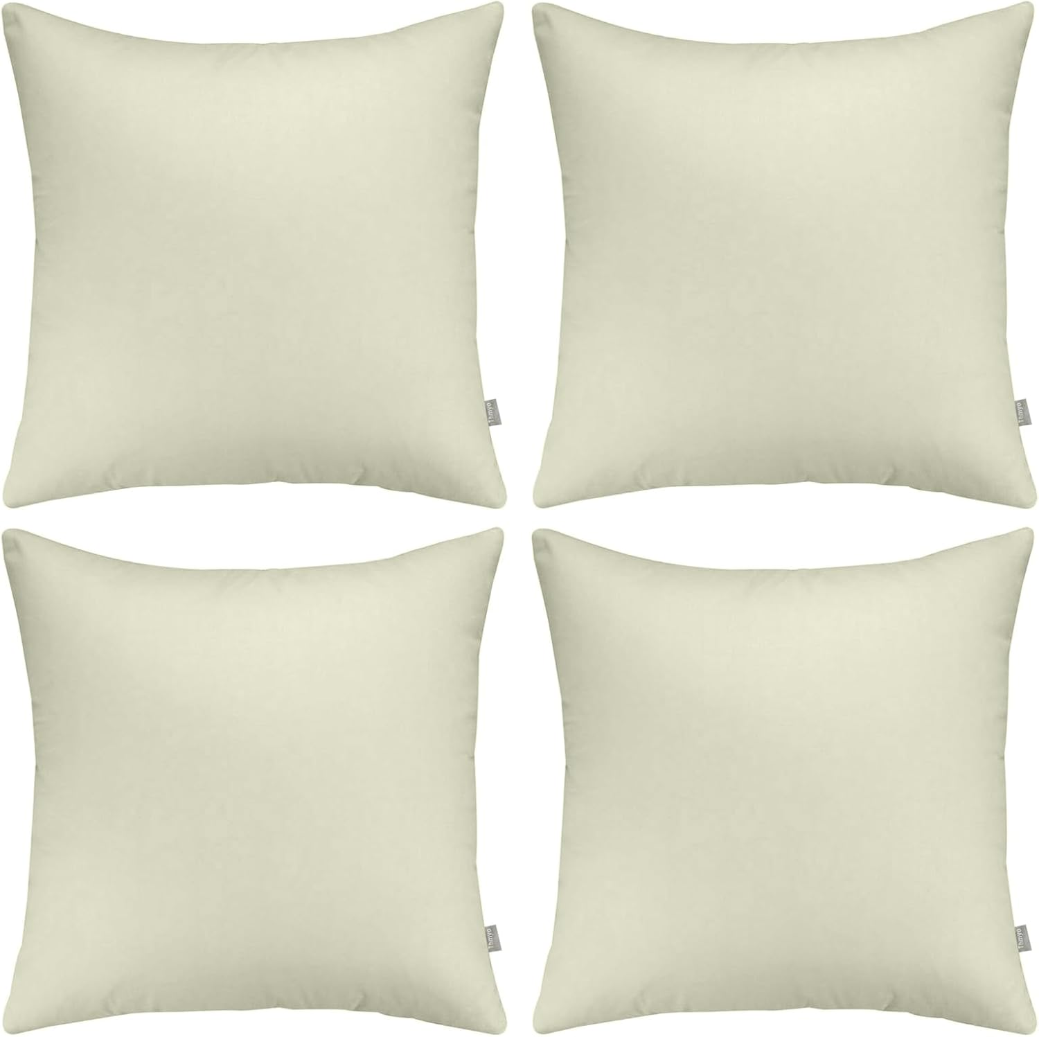 Thmyo 4-Pack 100% Cotton Comfortable Solid Decorative Throw Pillow Case Square Cushion Cover Pillowcase Sublimation Blank Pillow Covers DIY Throw Pillowcase for Sofa(18x18inch/45x45cm,Beige)