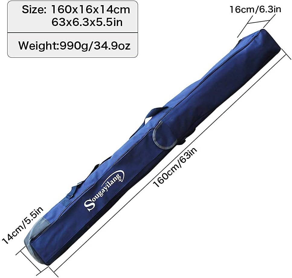 Sougayilang Fishing Rod Case Organizer Pole Storage Bag Fishing Rod and Reel Carrier Organizer for Travel