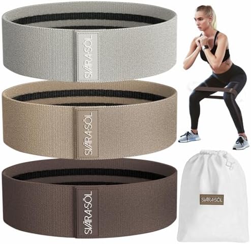 Fabric Resistance Bands Set of 3 for Legs, Glutes, Arms, Women Men Exercise