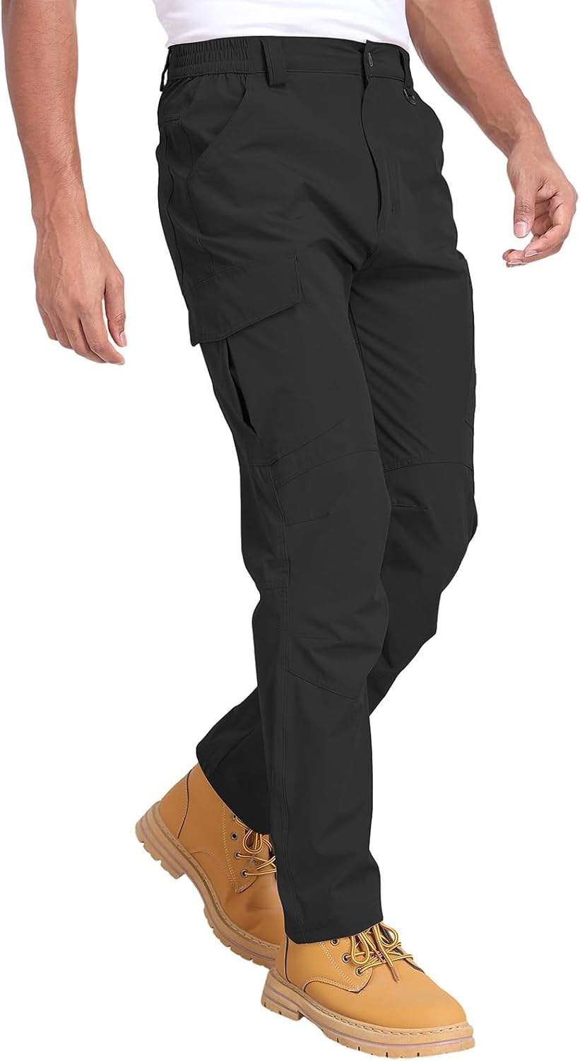 Men's Hiking Cargo Pants Water Resistant Quick Dry Lightweight Pants with 6 Pockets Tactical Work Pants