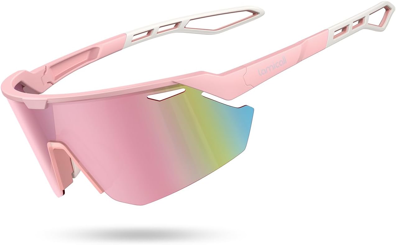 Lamicall 24g Polarized Sports Sunglasses for Men Women - UV400 Protection Sun Glasses for Baseball Running Cycling Fishing