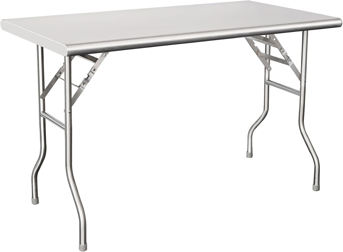 HARDURA Folding Stainless Steel Prep Table 24X48 Inches with Legs