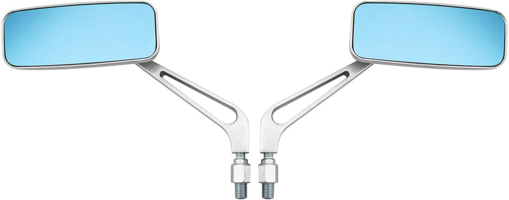 Motorcycle 8mm 10mm Rectangle Rear View Side Mirrors Chrome for Cruiser Chopper Honda Yamaha Suzuki