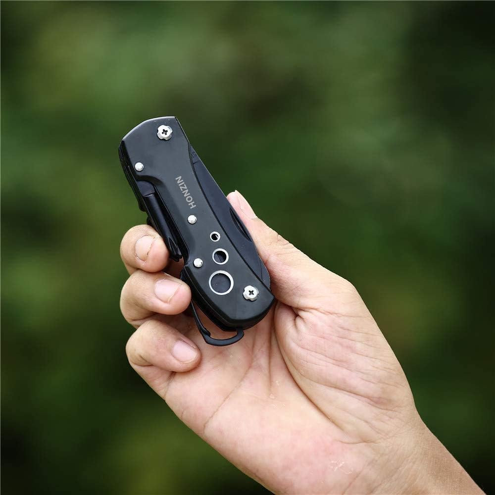 Swiss Small Pocket Knife, 15-in-1 Multitool for Camping, Hiking & EDC
