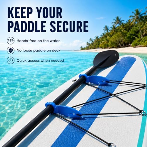 6-Pack Kayak Paddle Board Clips, Easy-Install Secure Paddle Clips for Kayaks and Stand Up Paddle Boards, Durable Water Sports Accessories (Blue+Pink+Black)