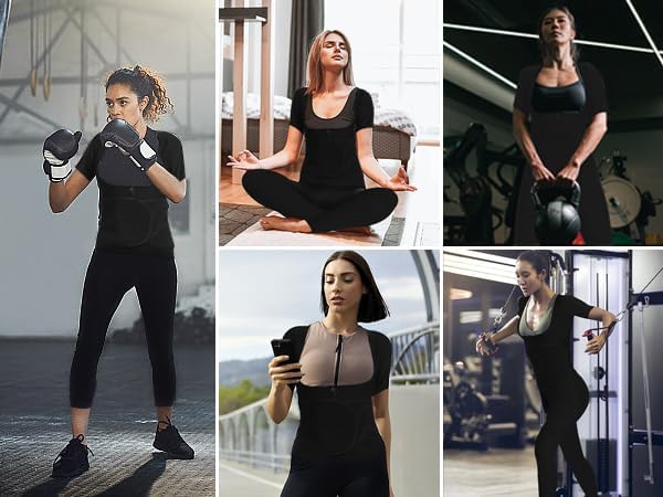 Women Sauna Jumpsuit Sweat Suit Full Body Heat Trapping Workout