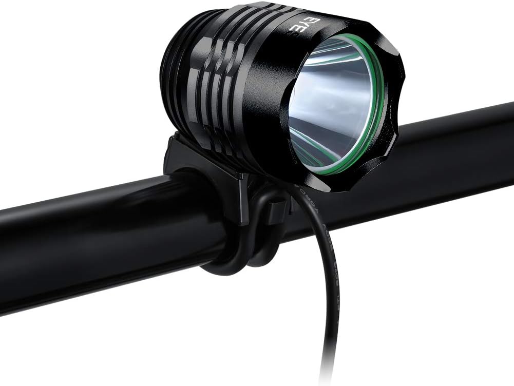 Night Eyes-2400 Lumens(1200LMx2) Mountain Bike Headlight Bike Light -Rechargeable 8.4V ABS Waterproof Battey Pack-Free USB BikeTaillight Bonus -NO Tool Required