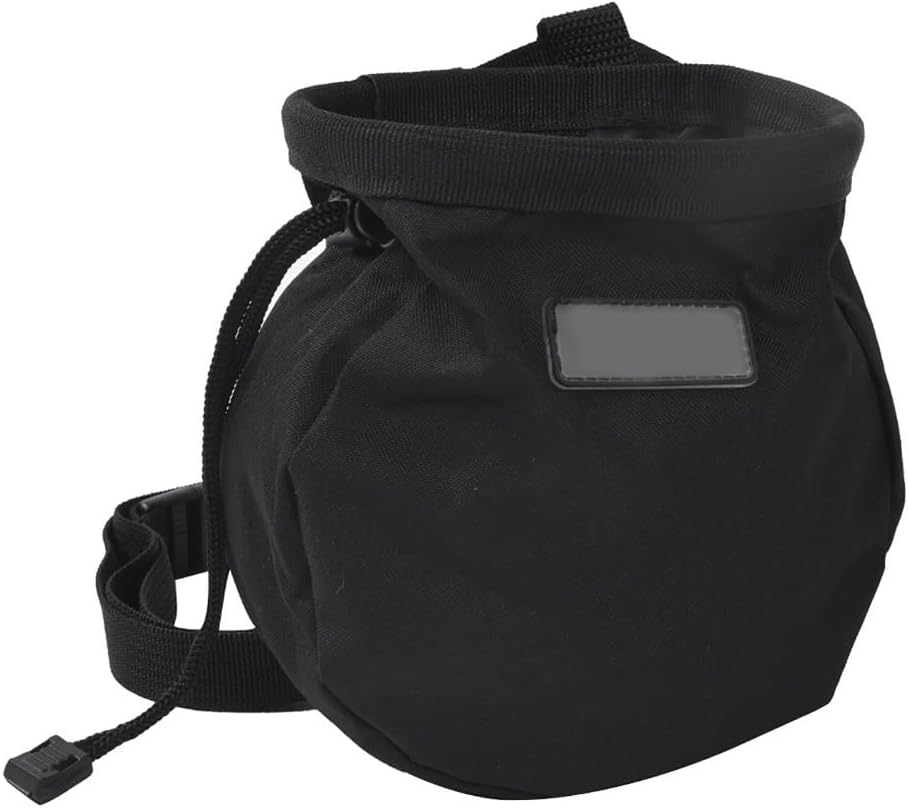 Chalk Bag with Adjustable Waist Belt – Durable Oxford Cloth Climbing Chalk Pouch for Rock Climbing, Gymnastics & Fitness Training (Black, 16x16x6cm)‌
