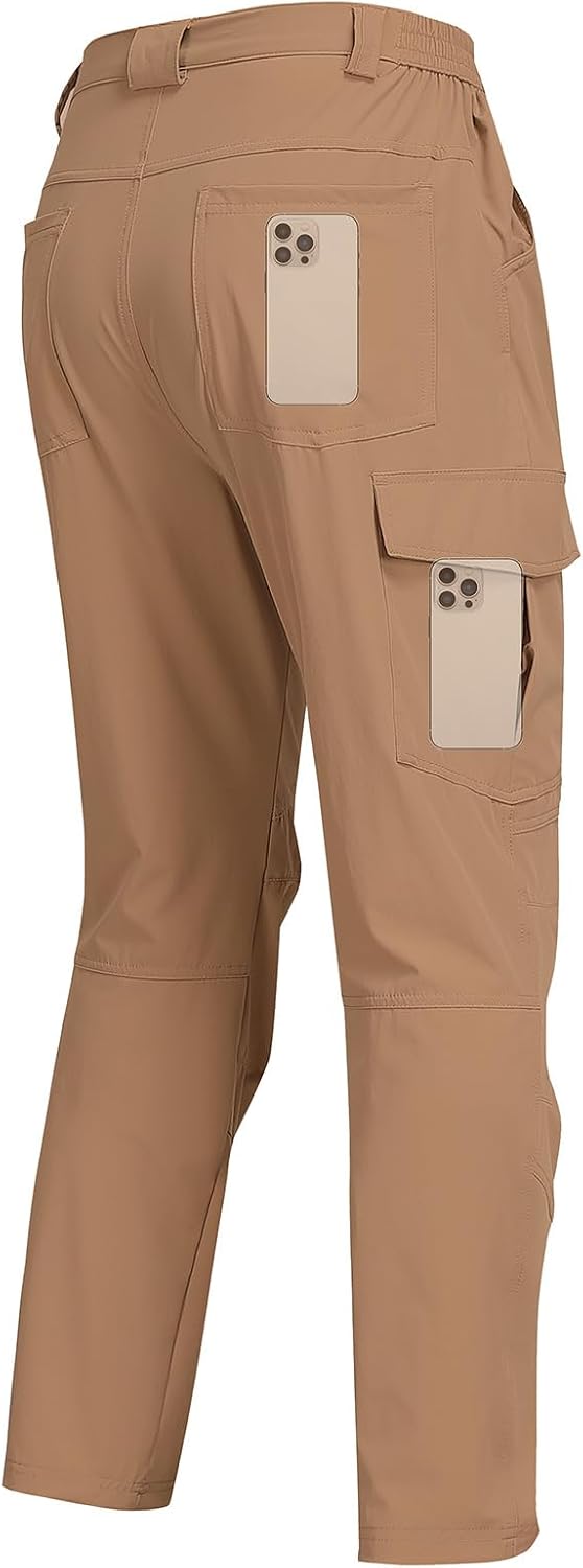 Men's Hiking Cargo Pants Water Resistant Quick Dry Lightweight Pants with 6 Pockets Tactical Work Pants