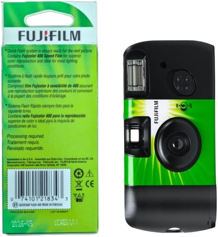 Fujifilm QuickSnap Flash 400 One Time Use 35mm Camera with Flash, 27 Exposu