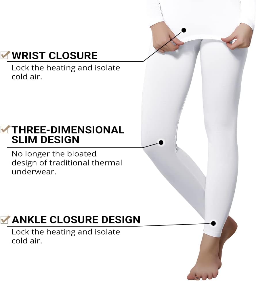 Women's Thermal Underwear Base Layer with Fleece Lined Winter Cold Weather