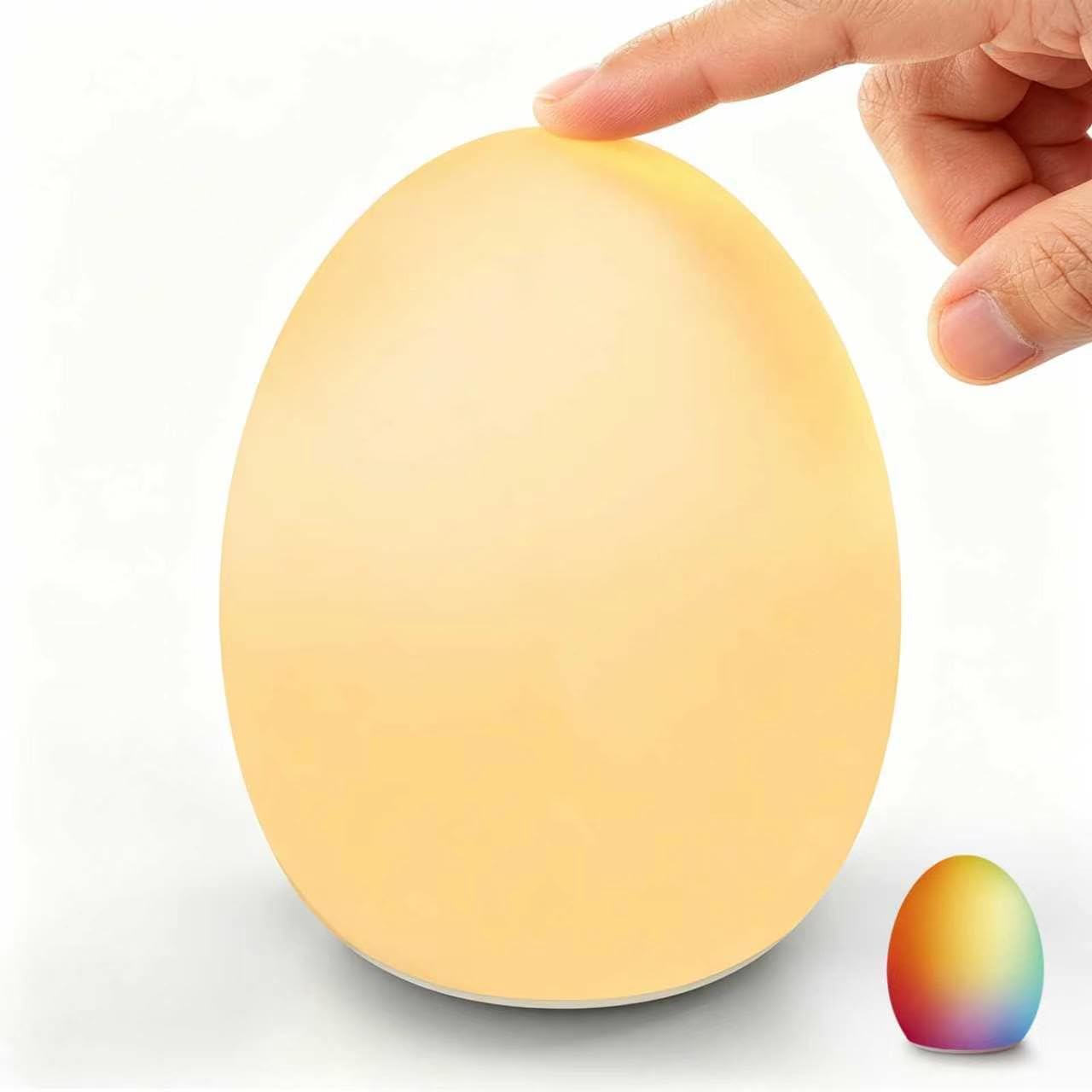 Baby Night Light, Silicone Egg Light for Kids, Portable Touch Night Lamp with 11 Colors Changing, Nursery Night Light for Breastfeeding, BPA Free, Eye Caring, Soft