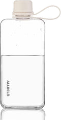 Portable Flat Water Bottle, 13.5 oz, White
