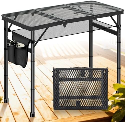 DeeprBetter Folding Camping Table, 3ft Camping Table Aluminum Folding Table