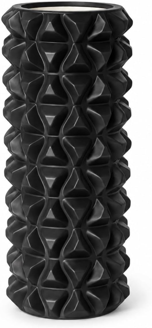 High-Density Foam Roller for Recovery and Relaxation, Muscle Massage and Myofascial Trigger Point Release, Relieves Muscle Pain, Improves Mobility (Black)