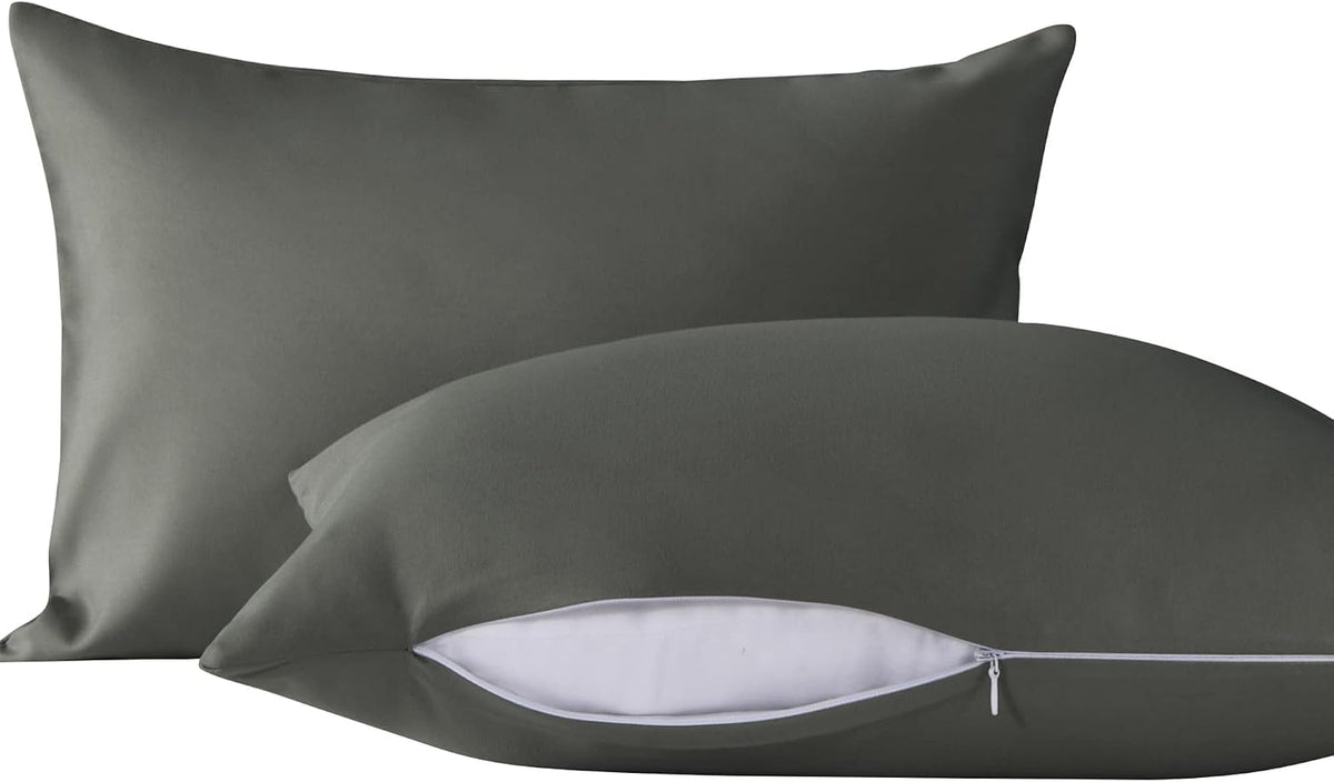 NTBAY Toddler Pillows with Pillowcases Set, 4 Piece 13 x 18, Dark Grey