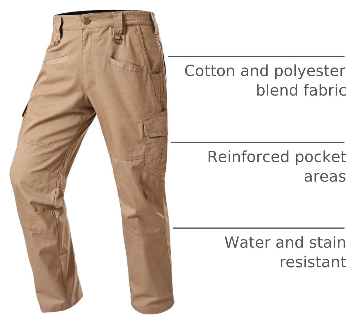 CNBQDD Mens Work Pants Cargo Tactical Construction for Men Ripstop Waterproof Lightweight Outdoor Hiking with Pockets
