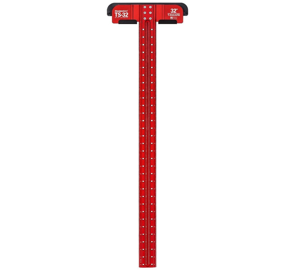 Woodpeckers T Square, 32 Inch, Precision Woodworking T-Square Ruler, Built-in Edge Support, Scribing & Shelf Pin Guides, Rack-It Mount, Made in USA