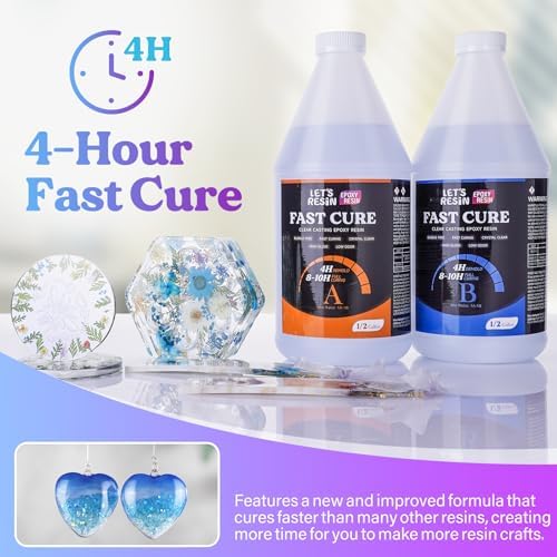 LET'S RESIN EPOXY RESIN 1 Gallon Fast Cure Resin Epoxy-4 Hours Demold