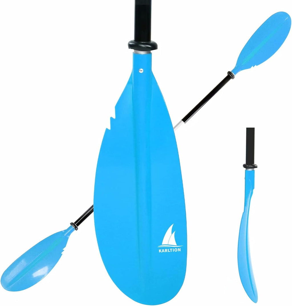 Karltion Kayak Paddle - Adjustable 2 Pieces Aluminum Alloy Shaft with Glass Fiber Blade for Surfing,Oar Fishing Easy Packable Travel
