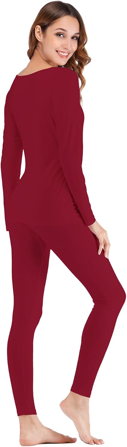 WiWi Soft Underwear for Women Thermal Long Johns Sets Super Warm Base Layer Top Pants Pajamas Set Viscose from Bamboo S-3X