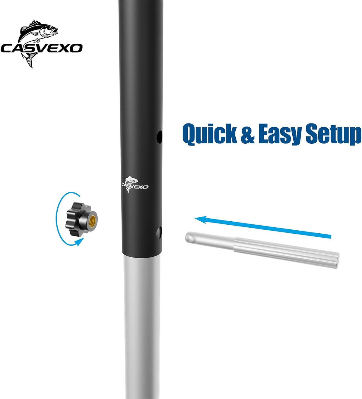 1/2 Pack Aluminum Sand Spikes for Surf Fishing, Beach Fishing Rod Holder, Telescopic and Portable, 2-Stage Adjustable, with Storage Bag