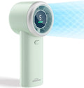 WHATOOK Portable Handheld Turbo Fan, 5 Speeds Mini Personal Fan with 4000mAh Rechargeable Battery, Small Pocket Fan for Travel Essentials, Beach, Office, Gifts for Women Men - Mint Green