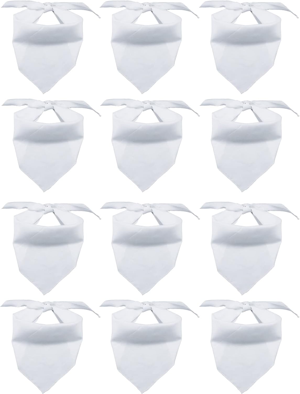 24 Pieces Sublimation Pet Bandanas White Heat Transfer Triangle Dog Scarf Blank Big Washable DIY Polyester Dog Bibs Kerchief Apparel Accessories for Dogs Puppy Cats (White-24Pack)