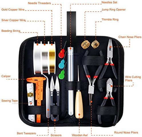 PAXCOO Jewelry Making Supplies Kit with Tools, Wires, Findings for Jewelry Repair and Beading