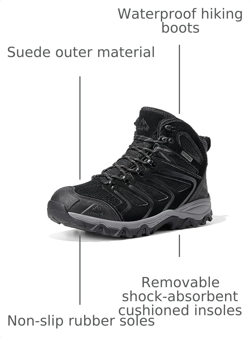 NORTIV 8 Men's Ankle High Waterproof Hiking Boots