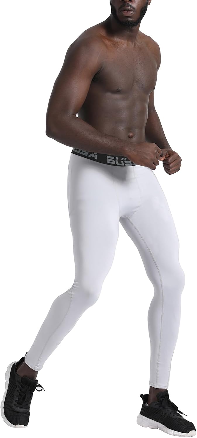 BUYJYA 3 or 5 Pack Men's Compression Pants Base Layer Tights Leggings