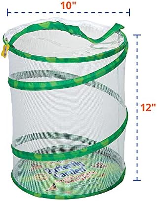 Insect Lore Butterfly Garden Habitat - Washable, Reusable, Folds Flat - Medium 12 Inch Butterfly Growing Habitat