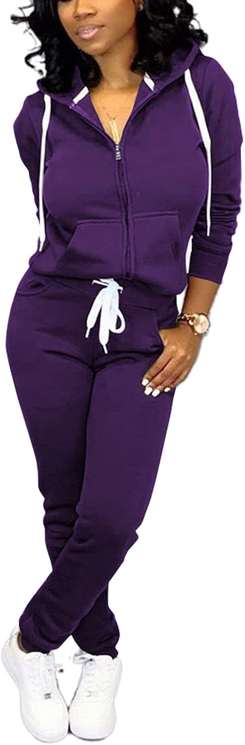 Mrskoala Two Piece Outfits for Women Tracksuit Sweat Suits Workout Sets Loungewear with Pocket
