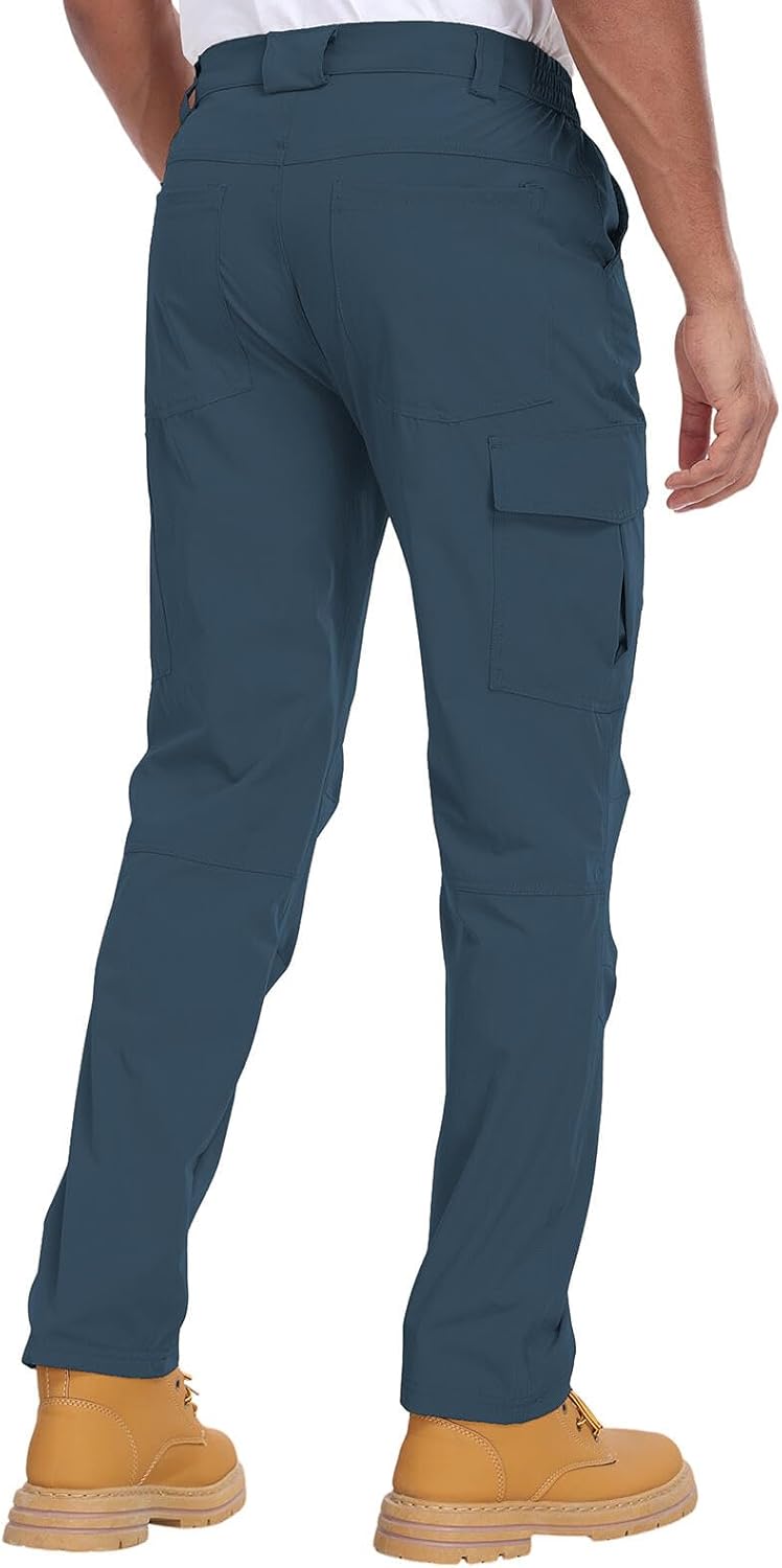 Men's Hiking Cargo Pants Water Resistant Quick Dry Lightweight Pants with 6 Pockets Tactical Work Pants