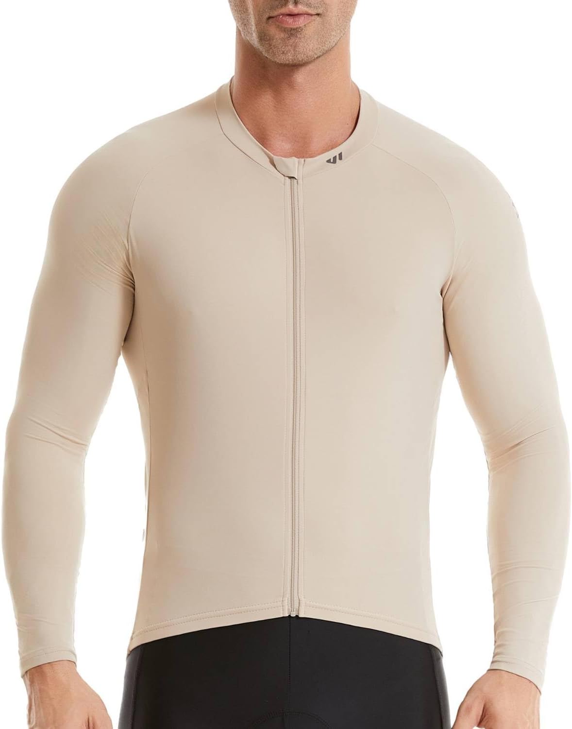 Wulibike Cycling Jersey Men Long Sleeve, Road Bike Jerseys Full Zipper with Pockets, Suitable for Spring and Autumn