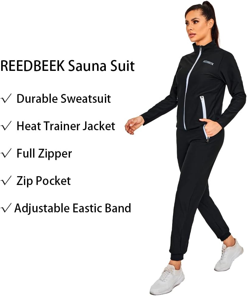 Sauna Suit Weight Loss Hot Sweat Suits Sauna Pants with Pockets Gym Workout Exercise for Women