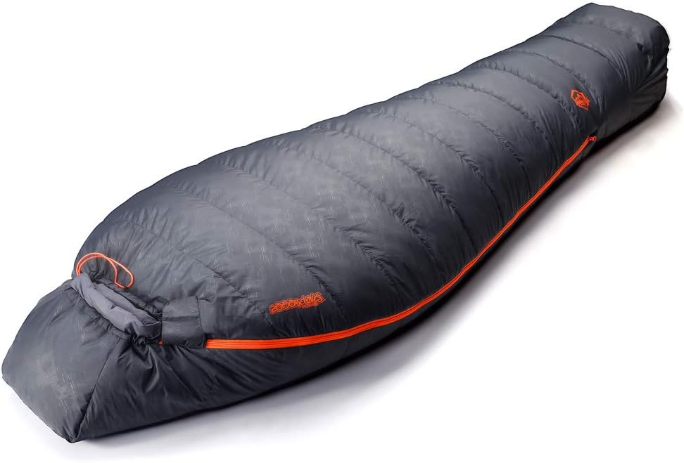 ZOOOBELIVES 10 Degree Down Sleeping Bag for Adults, 4-Season Cold-Weather Mummy Bag, Roomy Fit, 550+ Fill Power Warmth, Lightweight & Compressible for Car Camping, Backpacking & Hunting - AlpliveD1500