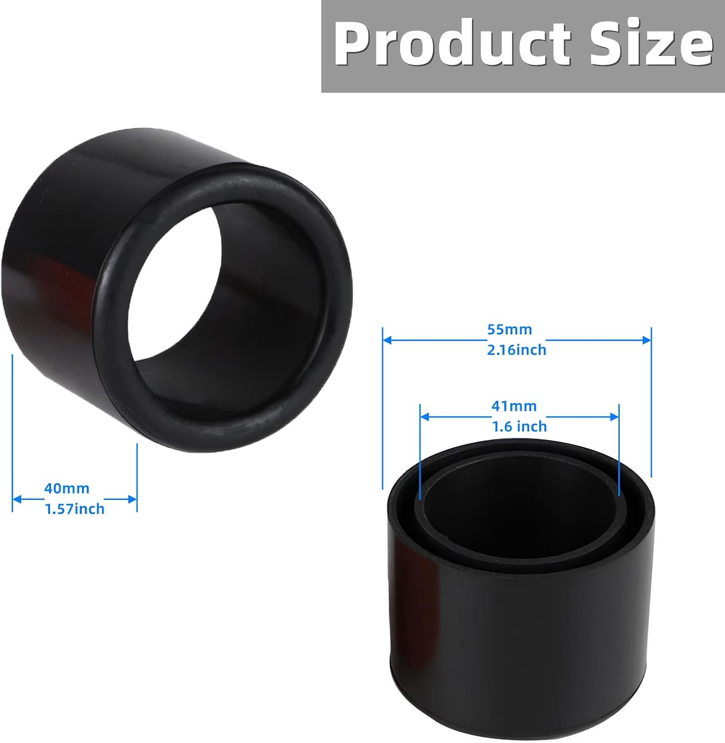 8 Pcs Black Silicone Fishing Rod Holder Tube Cap Kit Fit for Fishing Rod Pole Rest Rack Insert Protectors Fishing Cart Accessories