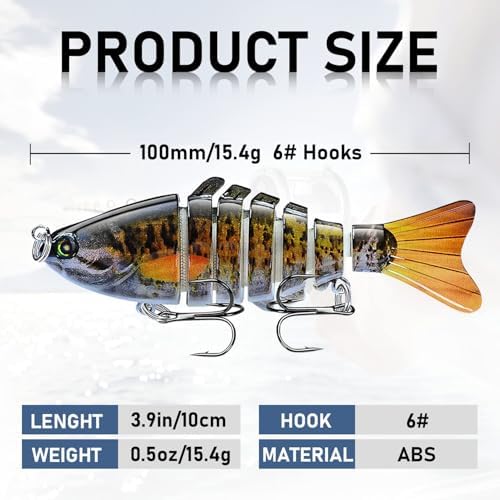 Multi-Segmented Fishing Lures, Glide Swim Bait Lure for Bass Fishing Stuff