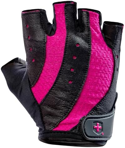 Harbinger Women's Pro Gloves with Vented Cushioned Leather Palm for Weightlifting, Training, Fitness, and Gym Workouts