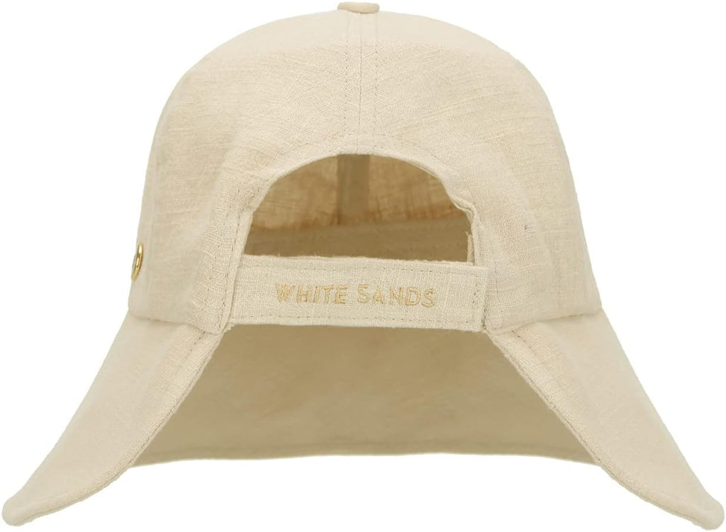 WHITE SANDS MOJA Linen Blend Victorian Bonnet Hat Sun Cap, Foldable Summer Visor | NEW Katy