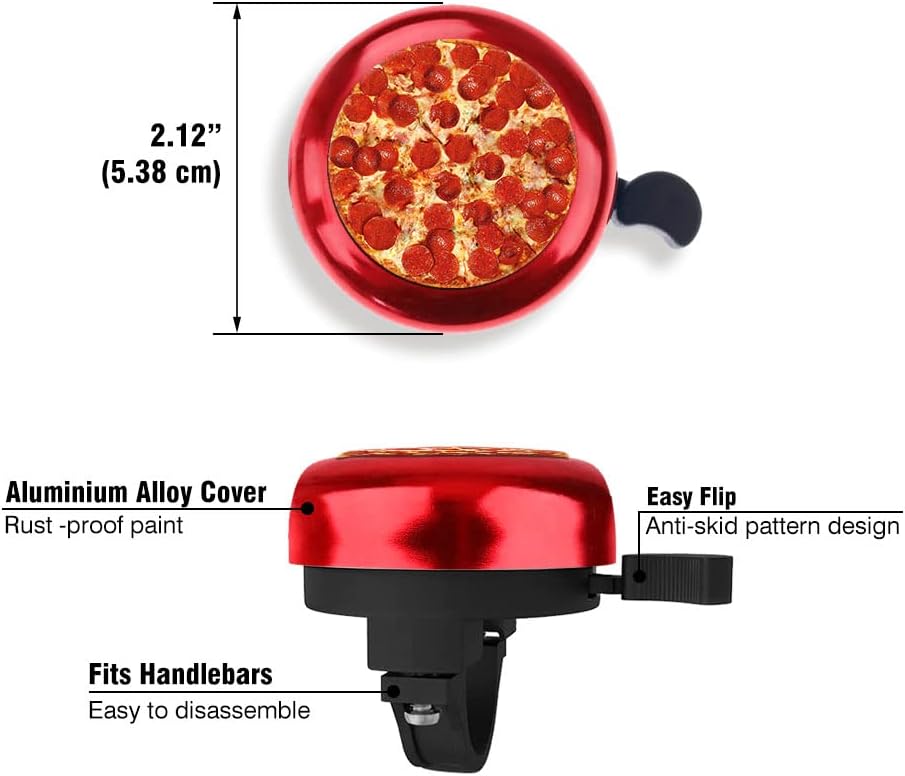 WIRESTER Cute Aluminum Round Bike Bell, Classic Ring Bicycle Bell, Bike Accessories Bell Ring for Adults Kids Girls Boys (Black, Red, Blue, Purple)