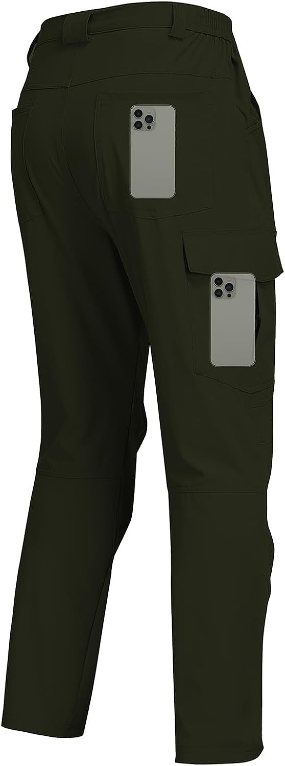 Men's Hiking Cargo Pants Water Resistant Quick Dry Lightweight Pants with 6 Pockets Tactical Work Pants