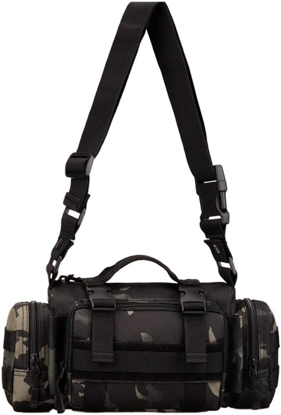 Utility 3P Military Tactical Duffle Waist Bags MOLLE Assault Shoulder Backpack Multifunction EDC Pouches Heavy Duty Fanny Packs (Black-Scorpion camouflage)