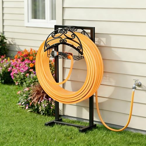 Gayuteay Garden Water Hose Holder with Storage Basket for Outside