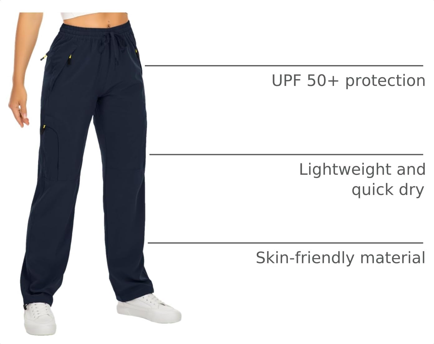 Toomett Women‘s Hiking Cargo Pants UPF 50 Quick Dry with Zipper Pockets