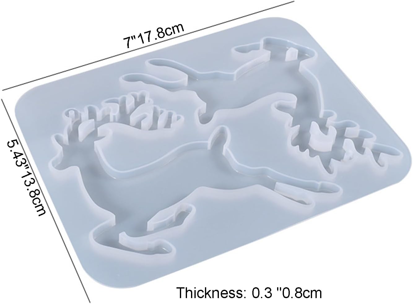 2 Pieces Deer Christmas Resin Molds Silicone, 4 Cavities Large Elk Christmas Ornament Silicone Molds for Family Christmas Tree Decorations, Gifts, Resin Art Craft, Keychains